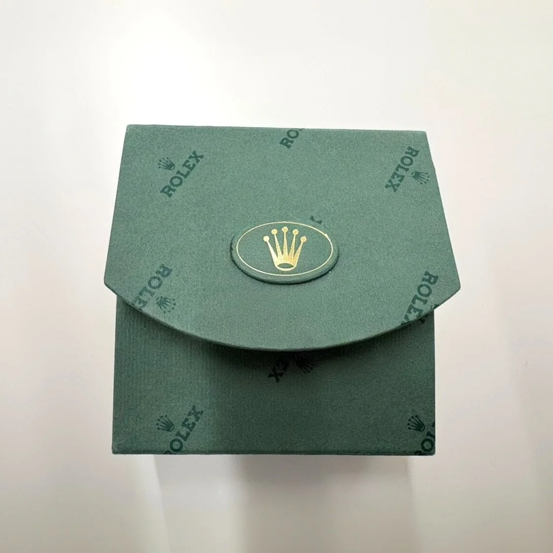 Vintage Rolex Leather Keychain with Gold-Tone Logo and Embroidered